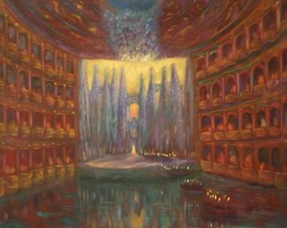 Edward Tabachnik: 'Water Theater', 1998 Oil Painting, Theater.   New style: Romantic Expressionism.Series: Theaters. The Water Theater created by the Artist. ...
