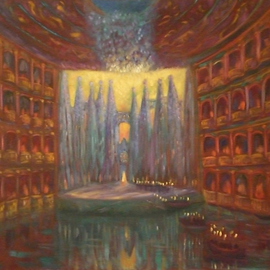 Edward Tabachnik: 'Water Theater', 1998 Oil Painting, Theater. Artist Description:   New style: Romantic Expressionism.Series: Theaters. The Water Theater created by the Artist. ...
