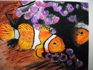 Ina Jinapaia: 'Clownfish', 2014 Acrylic Painting, Animals.       Clownfish upclose     ...