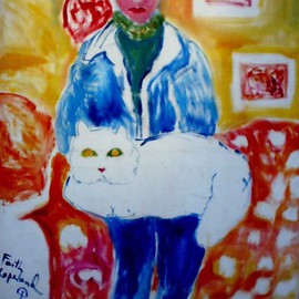 girl with cat By Faith Copeland