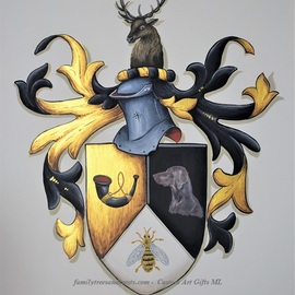 Family Crests Custom Coat of Arms on Paper  By Gerhard Mounet Lipp