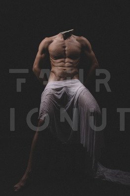 Faur Ionut: 'the stone hunter', 2020 Body Art, Nudes. Fine Art Photography Male Nude Canvas Print, Original Signed...