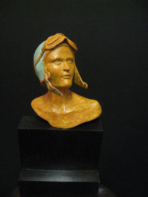 Felix Velez  'Amelia Earhart', created in 2017, Original Sculpture Bronze.