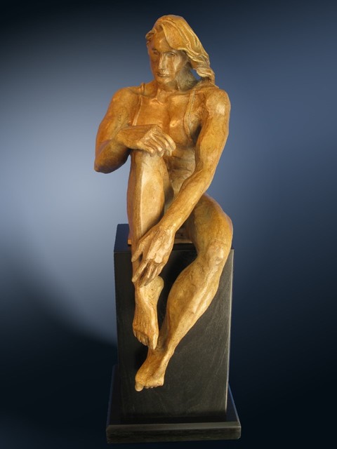 Felix Velez  'The Thinker', created in 2009, Original Sculpture Bronze.