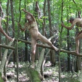 Michael Emery: 'femboy in woods 07640', 2024 Color Photograph, Nudes. Artist Description: pose set...