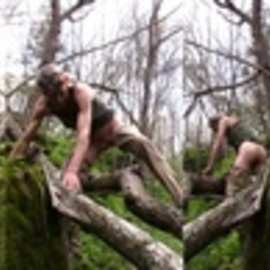 Michael Emery: 'pose set 136', 2024 Color Photograph, Nudes. Artist Description: posing nude in woods...