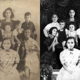 Festina Dileo Guzzo Amaturo: 'Vintage Photo Restoration 2', 2009 Black and White Photograph, Family. 