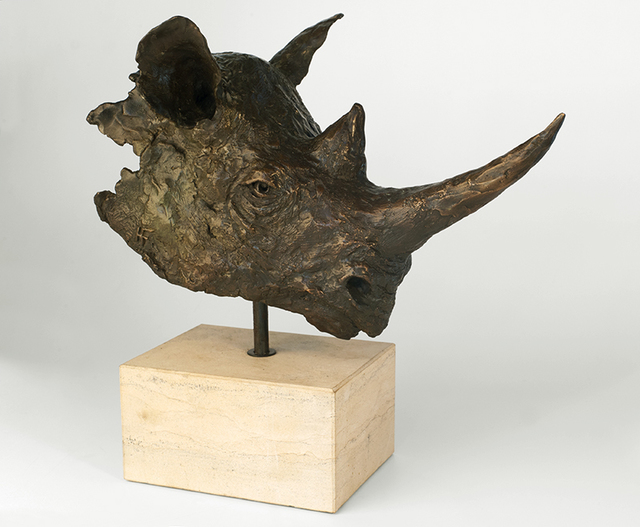 Artist Heinrich Filter. 'Black Rhino In Bronze' Artwork Image, Created in 2013, Original Sculpture Other. #art #artist
