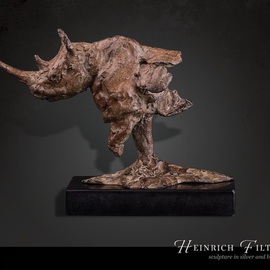 Heinrich Filter Artwork Vanishing, 2015 Bronze Sculpture, Wildlife