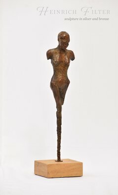 Heinrich Filter: 'young woman abstract nude', 2023 Bronze Sculpture, Abstract Figurative. Abstract nude young woman in Bronze on Sandstone base, limited edition of 24, Height 64 cm including base, base size is 15 x 17...