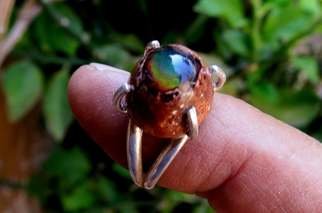 Alberto Thirion: 'fire opal ring and silver', 2021 Jewelry, Astronomy. October Birthstone: Opal JewelryMexican quarry opal ringSize: 6. 5 USA measureTotal weight  5. 4 grams...