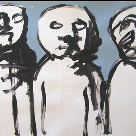 Jean Chevalier: 'MONEY MEN', 2009 Acrylic Painting, Abstract Figurative. Artist Description:  Figures of solidity ...