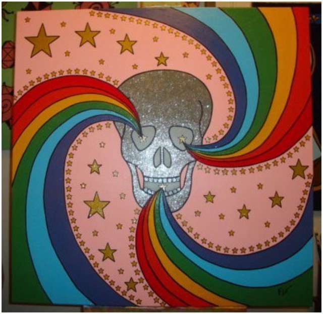 Artist Flo Flo. 'Funny Skull' Artwork Image, Created in 2011, Original Painting Acrylic. #art #artist