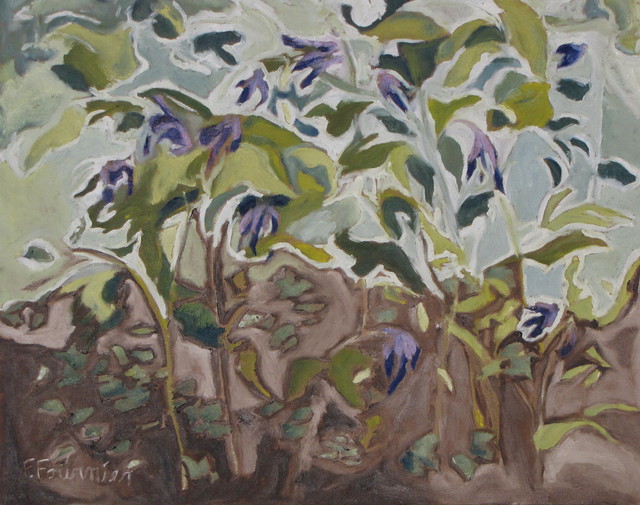 Francois Fournier  'The Wild Columbines', created in 2013, Original Painting Oil.