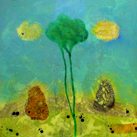 Jose Freitascruz: 'biru blue', 2007 Acrylic Painting, Abstract Landscape. Artist Description: Brunei inspired - Tree...