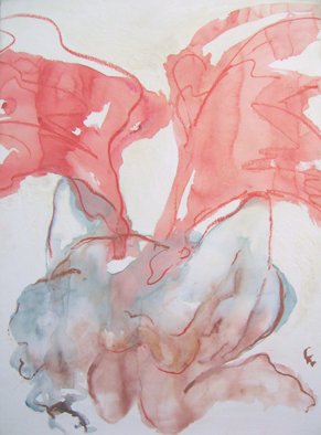 Kohlene Hendrickson: 'Calling All Angels', 2007 Encaustic Painting, Abstract Figurative.  Mixed media, aquarelle on paper mounted on wood and over painted with transparent encaustic medium. ...