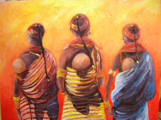Artist Cyr Antoine Hubert. 'African Three Of Life' Artwork Image, Created in 2016, Original other. #art #artist