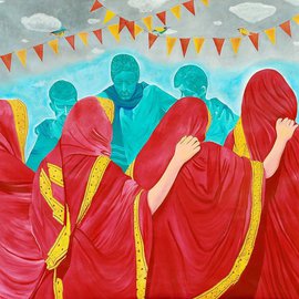 Gayatri Artist: 'festival of boady', 2008 Acrylic Painting, Figurative. 