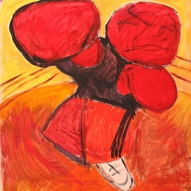 Mikhey Chikov: 'favorite', 2023 Acrylic Painting, Sports. Artist Description: Inspired by Mike Tyson and Mark Rothko. Red and yellow, power and victory. About special features of tough man s with rough life. ...
