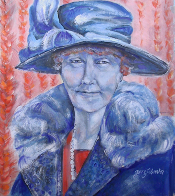 Artist Grace Liberator. 'Aunt Minnie 1920s Blue' Artwork Image, Created in 2003, Original Painting Acrylic. #art #artist