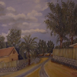 Ghassan Rached: 'Ahmadi Kuwait 2', 1997 Oil Painting, Landscape. Artist Description: A view from my house in Ahmadi, Kuwait...