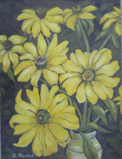 Ghassan Rached  'Black Eyed Susan', created in 2005, Original Painting Oil.