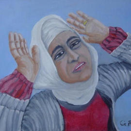 Ghassan Rached: 'Desolete Waman', 2002 Oil Painting, Figurative. Artist Description: Oil painting by Ghassan Rached...