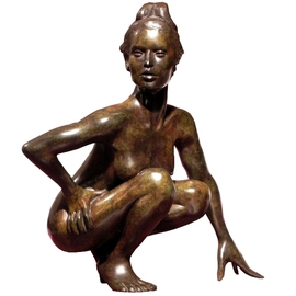Frederic Clerc-renaud: 'Enigma', 2010 Bronze Sculpture, Figurative. Artist Description:       figurative bronze sculpture with walnut patina    ...