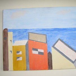 Harris Gulko: 'Houses in Jaffa', 2006 Oil Painting, Home. Artist Description: Houses at the seashore in Jaffa , Israel   file 6203...