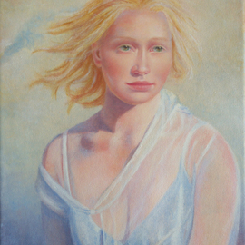 Heather Hyatt: 'Eyes Wide Shut', 2014 Oil Painting, Portrait. 