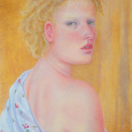 Heather Hyatt: 'Glance', 2014 Oil Painting, Portrait. 