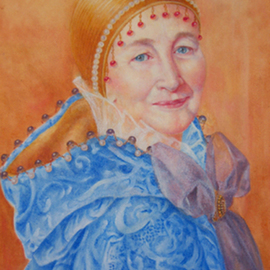 Heather Hyatt: 'Sheila In Costume', 2010 Oil Painting, Portrait. Artist Description:   A portrait of a lady in historical costume.  ...