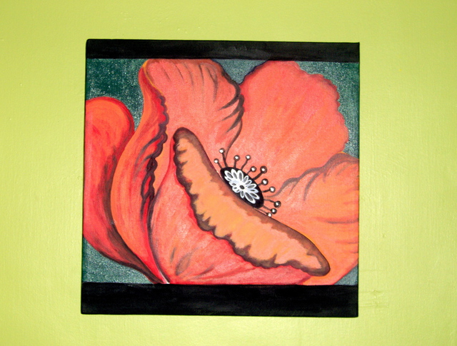 Artist Helen Hachmeister. 'Red Flower' Artwork Image, Created in 2009, Original Painting Acrylic. #art #artist