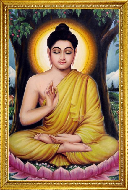 Hemant Bhavsar  'Lord Buddha Portrait Painting', created in 2008, Original Painting Oil.