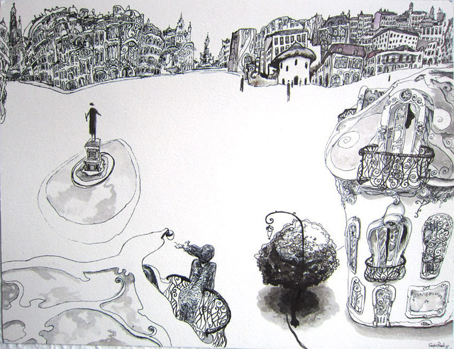 Carlos Pardo  'Projecting The Future', created in 2011, Original Drawing Pastel.