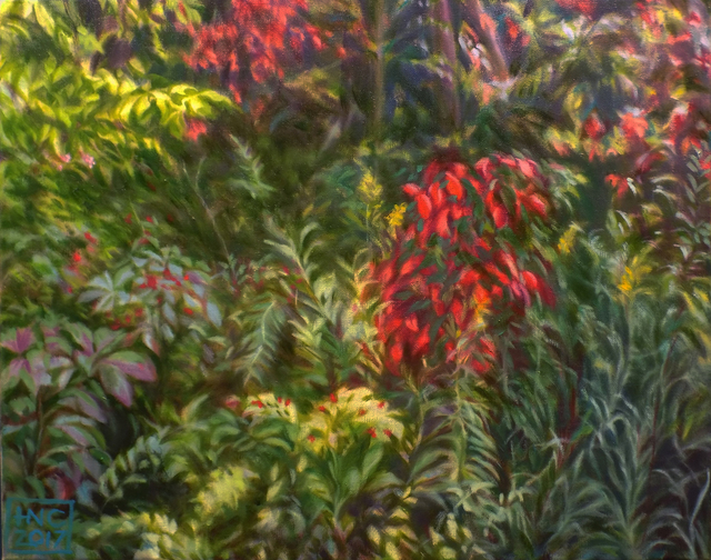 H. N. Chrysanthemum  'Landscape Ii', created in 2018, Original Painting Oil.