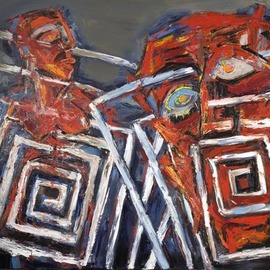 Maciej Hoffman: 'fields', 2008 Oil Painting, People. 