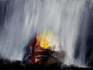Maciej Hoffman: 'heavy rain', 2012 Oil Painting, undecided. 