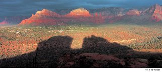Harvey Horowitz: 'Shadow of Cathedral Rock', 2005 Color Photograph, Southwestern. It was my first big hike in Sedona on a dreary overcast day. As I reached the top of Cathedral Rock, the sun suddenly broke through lighting up the valley.  Giclee fine art canvas ready to be framed on wood. 36
