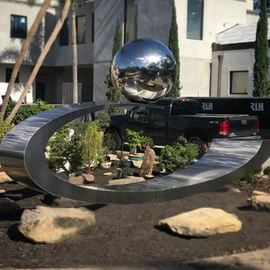 Hunter Brown: 'eclipse', 2019 Steel Sculpture, Abstract. Artist Description: Eclipse is a contemporary stainless steel sculpture designed and commissioned to be placed at a residence in Winter Park, Florida. ...