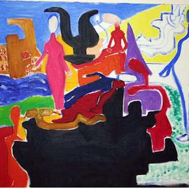 Isaac Brown: 'Switching dangerous lifes', 1996 Oil Painting, Abstract. 