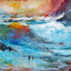 Al Shaikh Aldaw: 'colourful waves', 2010 Acrylic Painting, Seascape. Artist Description:     acrylic on canvas    ...