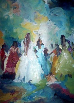 Al Shaikh Aldaw: 'dancing girls', 2011 Acrylic Painting, Dance.           acrylic on canvas          ...