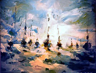 Al Shaikh Aldaw: 'sea scape', 2010 Acrylic Painting, Seascape.   acrylic on canvas  ...