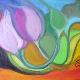 Eve Co: 'Impressionistic Tulips', 2006 Oil Painting, Floral. Artist Description: Impresstionistic TulipsCompleted on 04/ 24/ 2006Oil Pastels on Canvas16  x 12...