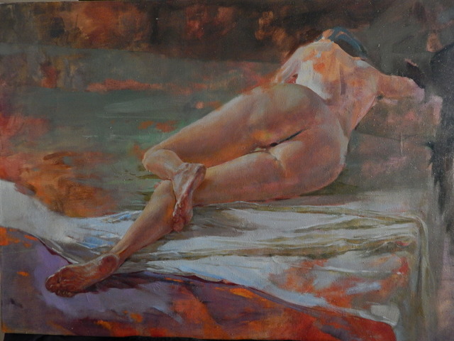 Artist Irina Petruhina. 'Burning Heels' Artwork Image, Created in 2016, Original Painting Oil. #art #artist