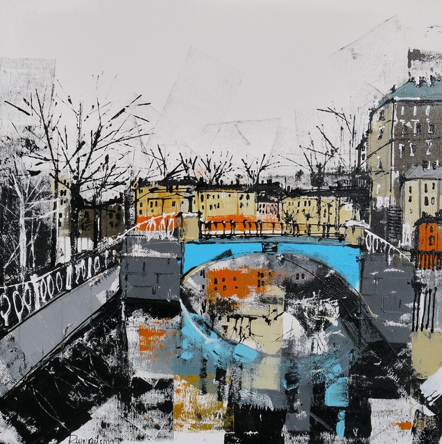 Artist Irina Rumyantseva. 'The Canal' Artwork Image, Created in 2015, Original Painting Acrylic. #art #artist