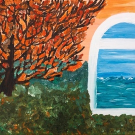 Angelika Belousova: 'autumn', 2021 Acrylic Painting, Surrealism. Artist Description: Autumn   nature...