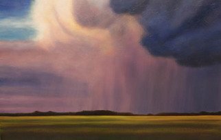 Ian Sheldon: 'Waning Storm at Sundown', 2010 Oil Painting, Landscape. 
