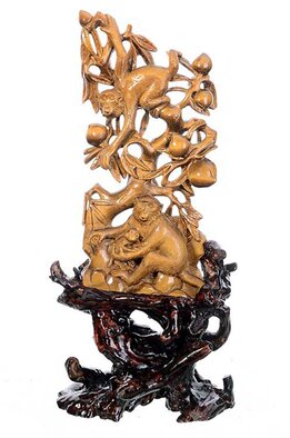 Joan Lee: '13 inch tiger eye 5 dragons', 2023 Stone Sculpture, Fantasy. 13. 39 Natural Iron Tiger Eye Five Dragons playing a Pearl Carving , Collectibles AK71Size: 262x10x340mm 10. 31 x0. 39 x13. 39 Weight: 1060g+676g 2. 36Lb+1. 5Lb Material: Iron Tiger EyeIt is a piece of Five Dragons playing a Pearl artwork.It s a beautiful home decoration ...